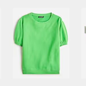 Terry Puff Sleeve Green Sweatshirt S